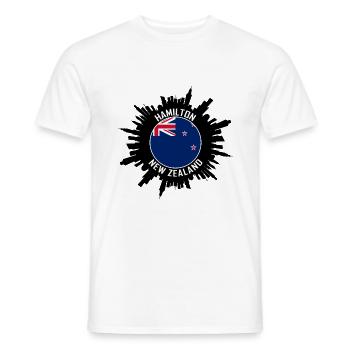 Hamilton Skyline Neuseeland Flagge Reise-Souvenir - Männer T-Shirt - Weiß - Vorne - AI Model Male 178 dark (178cm)