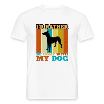 Chien courant andalou Chien amoureux Silhouette Rétro Coucher de soleil - T-shirt homme - blanc - Devant - AI Model Male 178 dark (178cm)