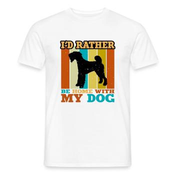 Airedale Terrier Hundeliebhaber Silhouette Retro Sonnenuntergang - Männer T-Shirt - Weiß - Vorne - AI Model Male 178 dark (178cm)
