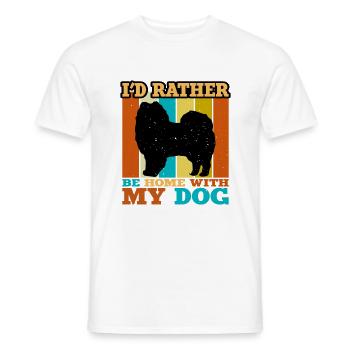 American Eskimo Dog Love Silhouette Vintage Sunset - T-shirt homme - blanc - Devant - AI Model Male 178 dark (178cm)