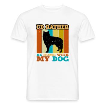 Alaskan Malamute Hundeliebhaber Silhouette Retro Sonnenuntergang - Männer T-Shirt - Weiß - Vorne - AI Model Male 178 dark (178cm)
