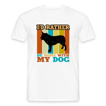 Australian Cattle Dog Liebe Silhouette Retro Sonnenuntergang - Männer T-Shirt - Weiß - Vorne - AI Model Male 178 dark (178cm)