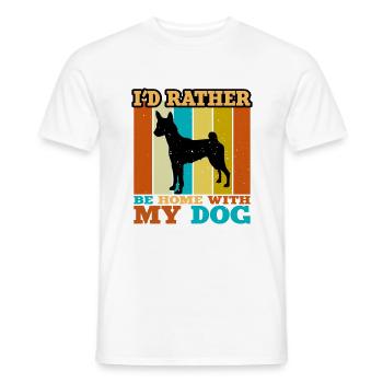 Basenji Hundeliebhaber Silhouette Vintage Sonnenuntergang - Männer T-Shirt - Weiß - Vorne - AI Model Male 178 dark (178cm)