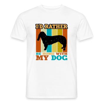 Basset Bleu De Gascogne Dog Silhouette Retro Sun - T-shirt homme - blanc - Devant - AI Model Male 178 dark (178cm)
