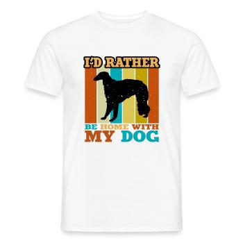 Borzoi Dog Lover Silhouette Vintage Sunset - Men's T-Shirt - white - Front - AI Model Male 178 dark (178cm)