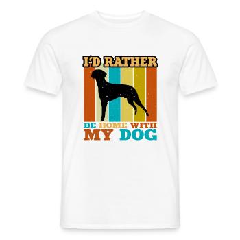 Braque Francais Dog Love Silhouette Vintage Sunset - T-shirt homme - blanc - Devant - AI Model Male 178 dark (178cm)