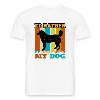 Bucovina Berger Chien Amour Silhouette Rétro Coucher de Soleil - T-shirt homme - blanc - Devant - AI Model Male 178 dark (178cm)