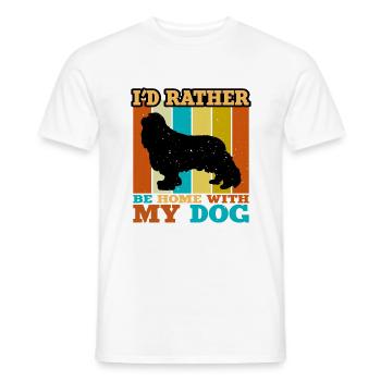 Cavalier King Charles Spaniel Silhouette de chien - T-shirt homme - blanc - Devant - AI Model Male 178 dark (178cm)