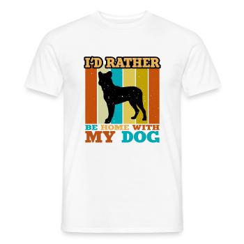 Cao Fila De Seo Miguel Dog Silhouette Retro Sunset - Men's T-Shirt - white - Front - AI Model Male 178 dark (178cm)