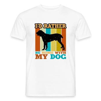 Chien de berger d’Asie centrale Silhouette Rétro Coucher de soleil - T-shirt homme - blanc - Devant - AI Model Male 178 dark (178cm)