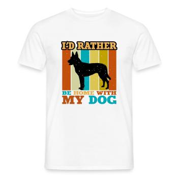 Berger Hollandais Chien Amoureux Silhouette Vintage Coucher de Soleil - T-shirt homme - blanc - Devant - AI Model Male 178 dark (178cm)