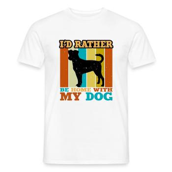 Chien de ferme suédois danois Silhouette Retro Coucher de soleil - T-shirt homme - blanc - Devant - AI Model Male 178 dark (178cm)