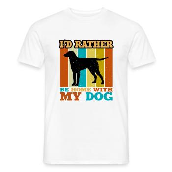 Curly Coated Retriever Dog Silhouette Retro Sunset - Men's T-Shirt - white - Front - AI Model Male 178 dark (178cm)