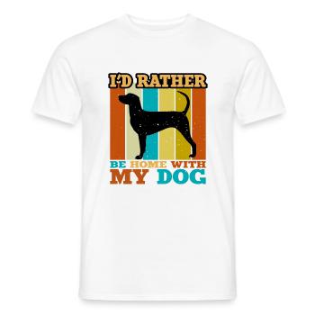 Dunker Dog Lover Silhouette Vintage Sunset - T-shirt homme - blanc - Devant - AI Model Male 178 dark (178cm)