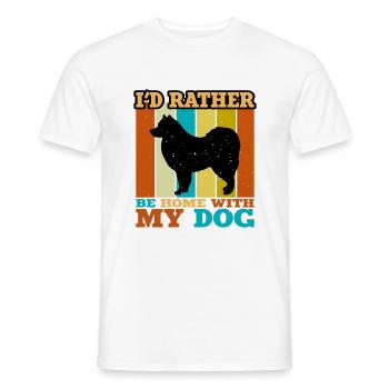 Finnischer Lapphund Hundeliebhaber Silhouette Retro Sonnenuntergang - Männer T-Shirt - Weiß - Vorne - AI Model Male 178 dark (178cm)