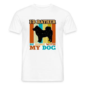 Eurasier Dog Lover Silhouette Vintage Sunset - Men's T-Shirt - white - Front - AI Model Male 178 dark (178cm)