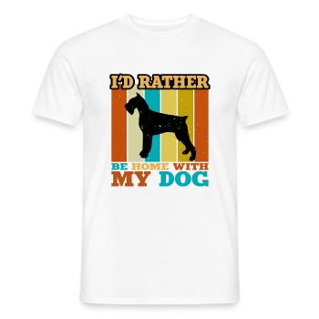 Schnauzer Géant Chien Amour Silhouette Vintage Coucher de Soleil - T-shirt homme - blanc - Devant - AI Model Male 178 dark (178cm)