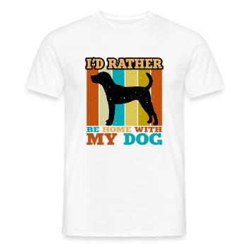 Jack Russell Dog Lover Silhouette Vintage Sunset - T-shirt homme - blanc - Devant - AI Model Male 178 dark (178cm)