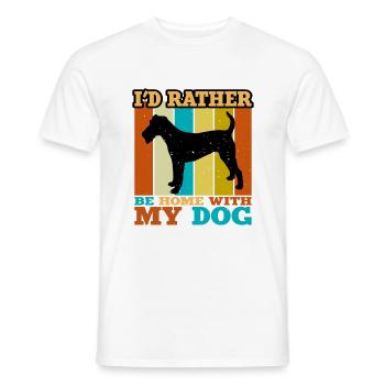 Irish Terrier Dog Lover Silhouette Vintage Sunset - T-shirt homme - blanc - Devant - AI Model Male 178 dark (178cm)