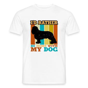 King Charles Dog Lover Silhouette Vintage Sunset - Men's T-Shirt - white - Front - AI Model Male 178 dark (178cm)