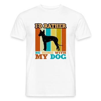 Mexicain Sans Poils Chien Amoureux Silhouette Rétro Coucher de Soleil - T-shirt homme - blanc - Devant - AI Model Male 178 dark (178cm)