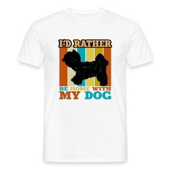 Kyi Leo Dog Lover Silhouette Vintage Sunset - T-shirt homme - blanc - Devant - AI Model Male 178 dark (178cm)