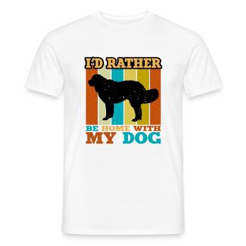 Landseer Dog Lover Silhouette Vintage Sunset - T-shirt homme - blanc - Devant - AI Model Male 178 dark (178cm)