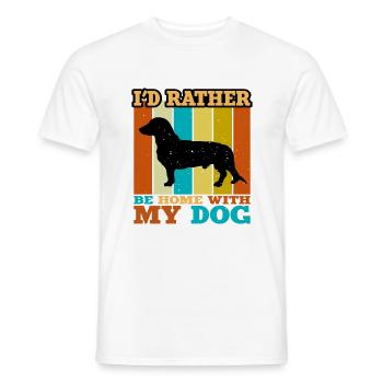 Westfälische Dachsbracke Hundesilhouette Retro Sonne - Männer T-Shirt - Weiß - Vorne - AI Model Male 178 dark (178cm)