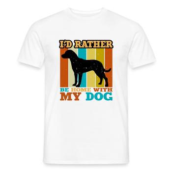 Uruguayan Cimarron Dog Silhouette Retro Sunset - Men's T-Shirt - white - Front - AI Model Male 178 dark (178cm)