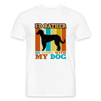 Taigan Dog Lover Silhouette Vintage Sunset - Men's T-Shirt - white - Front - AI Model Male 178 dark (178cm)