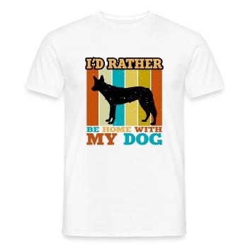 Tamaskan Dog Lover Silhouette Vintage Sunset - Men's T-Shirt - white - Front - AI Model Male 178 dark (178cm)