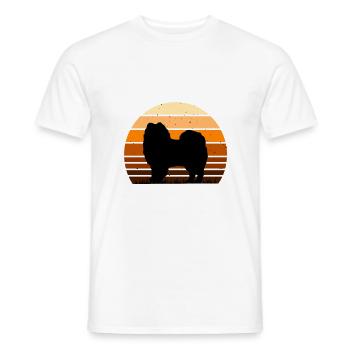 American Eskimo Dog Love Silhouette Vintage Sunset - T-shirt homme - blanc - Devant - AI Model Male 178 dark (178cm)