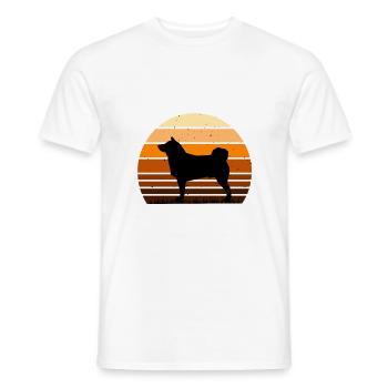 Akita Dog Silhouette Vintage Sonnenuntergang für Hundeliebhaber - Männer T-Shirt - Weiß - Vorne - AI Model Male 178 dark (178cm)