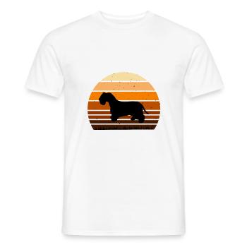 Cesky Terrier Hundeliebhaber Silhouette Vintage Sonnenuntergang - Männer T-Shirt - Weiß - Vorne - AI Model Male 178 dark (178cm)