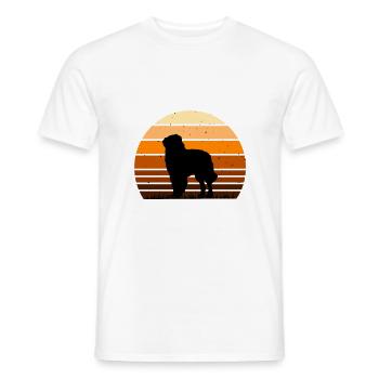 Carpathian Shepherd Dog Silhouette Retro Sunset - Men's T-Shirt - white - Front - AI Model Male 178 dark (178cm)