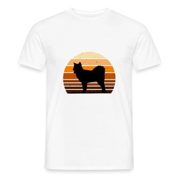 Canadian Eskimo Dog Love Silhouette Vintage Sunset - T-shirt homme - blanc - Devant - AI Model Male 178 dark (178cm)