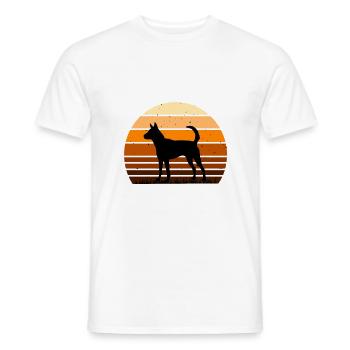 Formosan Mountain Dog Love Silhouette Retro Sunset - T-shirt homme - blanc - Devant - AI Model Male 178 dark (178cm)