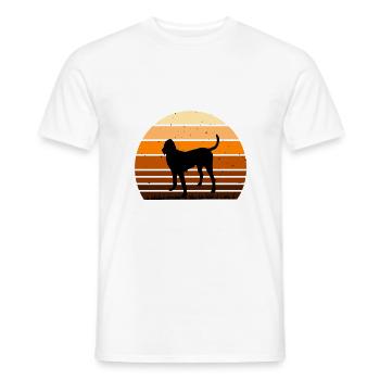 Gascon Saintongeois Dog Silhouette Retro Sunset - T-shirt homme - blanc - Devant - AI Model Male 178 dark (178cm)