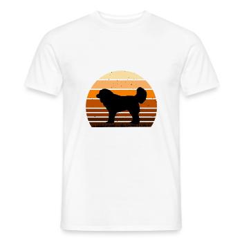Georgian Schäferhund Liebe Silhouette Retro Sonnenuntergang - Männer T-Shirt - Weiß - Vorne - AI Model Male 178 dark (178cm)