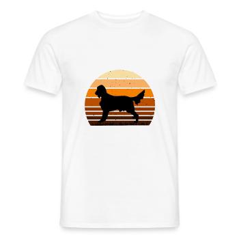 Irischer Setter Hund Liebhaber Silhouette Vintage Sonnenuntergang - Männer T-Shirt - Weiß - Vorne - AI Model Male 178 dark (178cm)
