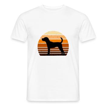 Jack Russell Dog Lover Silhouette Vintage Sunset - T-shirt homme - blanc - Devant - AI Model Male 178 dark (178cm)