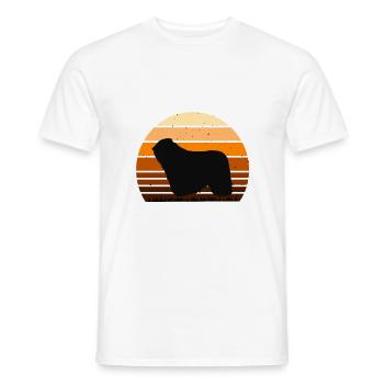 Komondor Dog Lover Silhouette Vintage Sunset - T-shirt homme - blanc - Devant - AI Model Male 178 dark (178cm)