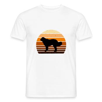 Landseer Dog Lover Silhouette Vintage Sunset - T-shirt homme - blanc - Devant - AI Model Male 178 dark (178cm)