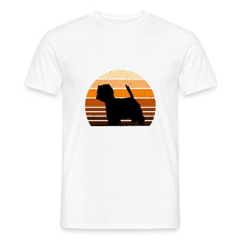 Westie Hundeliebhaber Silhouette Vintage Sonnenuntergang - Männer T-Shirt - Weiß - Vorne - AI Model Male 178 dark (178cm)