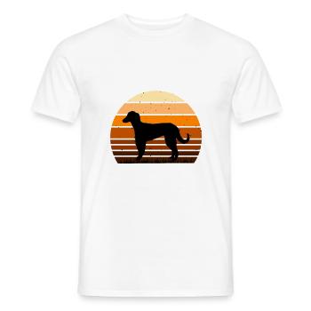 Taigan Dog Lover Silhouette Vintage Sunset - Men's T-Shirt - white - Front - AI Model Male 178 dark (178cm)