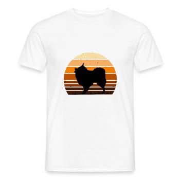 Volpino Italiano Hundeliebhaber Silhouette Retro Sunset - Männer T-Shirt - Weiß - Vorne - AI Model Male 178 dark (178cm)