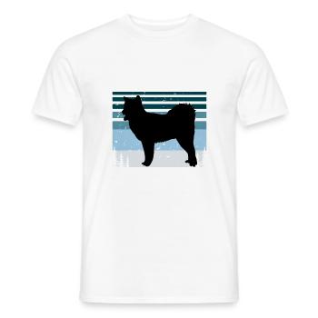 Canadian Eskimo Dog Love Silhouette Vintage Sunset - T-shirt homme - blanc - Devant - AI Model Male 178 dark (178cm)