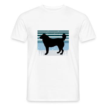 Bucovina Berger Chien Amour Silhouette Rétro Coucher de Soleil - T-shirt homme - blanc - Devant - AI Model Male 178 dark (178cm)