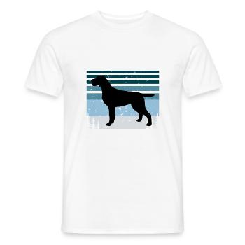 Cesky Fousek Dog Lover Silhouette Vintage Sunset - T-shirt homme - blanc - Devant - AI Model Male 178 dark (178cm)