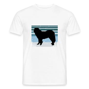 Caucasian Shepherd Dog Silhouette Retro Sunset - Men's T-Shirt - white - Front - AI Model Male 178 dark (178cm)